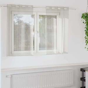 vidaXL Cortină din Voile cu perdele 2 pcs Crem 140 x 140 cm Poliester imagine