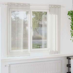 vidaXL Cortină din Voile cu perdele 2 pcs Crem 175 x 140 cm Poliester imagine