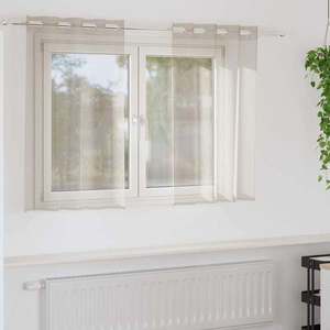 vidaXL Cortină din Voile 2 pcs Nisipiu 140 x 140 cm Poliester imagine