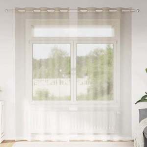vidaXL Cortină din Voile 2 pcs Nisipiu 260 x 140 cm Poliester imagine