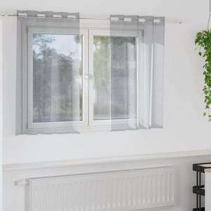 vidaXL Cortină din Voile 2 pcs Gri închis 140 x 140 cm Poliester imagine