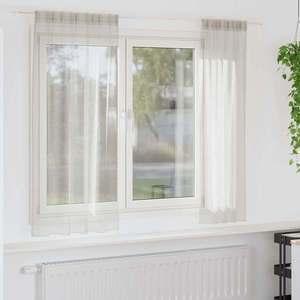 vidaXL Cortină din Voile cu perdele 2 pcs Crem 175 x 140 cm Poliester imagine