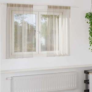 vidaXL Cortină din Voile 2 pcs Nisipiu 140 x 140 cm Poliester imagine