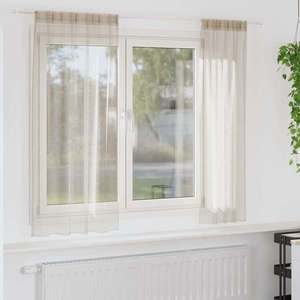 vidaXL Cortină din Voile 2 pcs Nisipiu 175 x 140 cm Poliester imagine