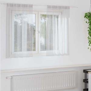 vidaXL Cortină din Voile 2 pcs Gri deschis 140 x 140 cm Poliester imagine