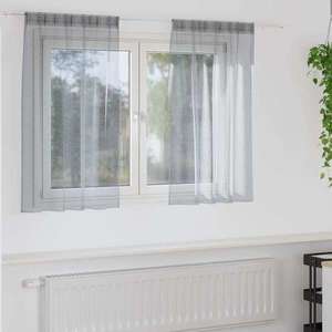 vidaXL Cortină din Voile 2 pcs Gri închis 140 x 140 cm Poliester imagine