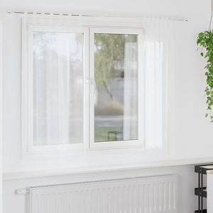 vidaXL Cortină din Voile cu perdele 2 pcs Alb 175 x 140 cm Poliester imagine