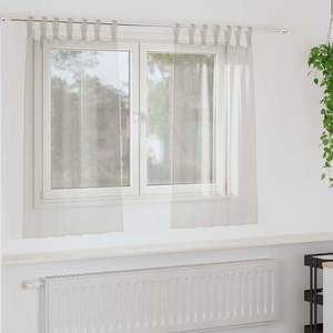 vidaXL Cortină din Voile cu perdele 2 pcs Crem 140 x 140 cm Poliester imagine