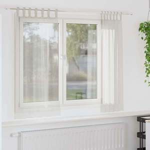 vidaXL Cortină din Voile cu perdele 2 pcs Crem 175 x 140 cm Poliester imagine