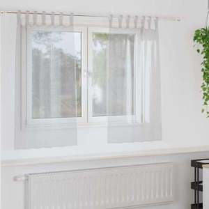 vidaXL Cortină din Voile 2 pcs Gri deschis 140 x 140 cm Poliester imagine