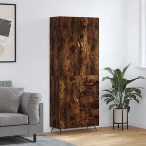 vidaXL Dulap înalt, stejar fumuriu, 69, 5x34x180, lemn compozit imagine