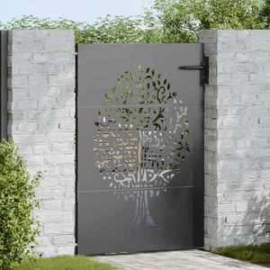vidaXL Poartă de grădină, Poartă de Grădină 85x75 cm Design Copac din Oțel Corten imagine