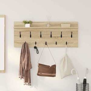 vidaXL Răcător de paltoane montat pe perete cu raft Stejar sonoma imagine