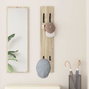 vidaXL Răcător de paltoane montat pe perete Pe perete Stejar sonoma imagine