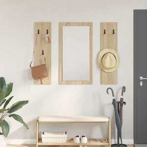 vidaXL Răcător de paltoane montat pe perete Pe perete Stejar sonoma imagine