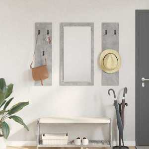 vidaXL Răcător de paltoane montat pe perete Gri beton 96 x 1.5 x 90 cm imagine
