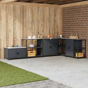 vidaXL Raft de depozitare pentru bucătărie cu raft Antracit Oţel imagine