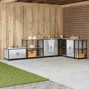 vidaXL Raft de depozitare pentru bucătărie Argintiu Oțel inoxidabil imagine