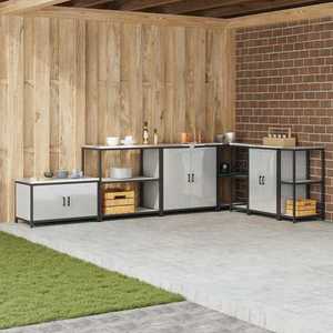 vidaXL Raft de depozitare pentru bucătărie Argintiu Oțel galvanizat imagine