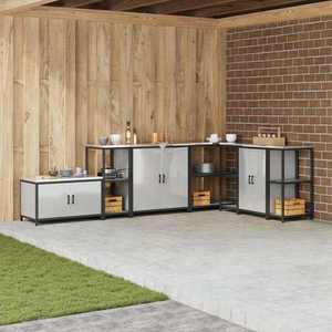 vidaXL Raft de depozitare pentru bucătărie Argintiu Oțel galvanizat imagine