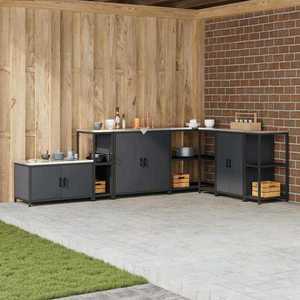 vidaXL Raft de depozitare pentru bucătărie cu raft Antracit Oţel imagine