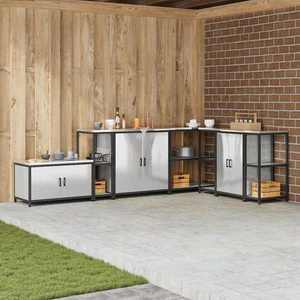 vidaXL Raft de depozitare pentru bucătărie Argintiu Oțel inoxidabil imagine