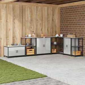 vidaXL Dulap de depozitare pentru bucătărie Argintiu Oțel galvanizat imagine