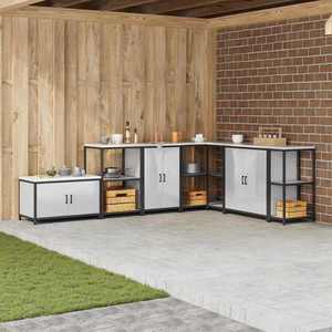 vidaXL Dulap de depozitare pentru bucătărie Argintiu Oțel inoxidabil imagine