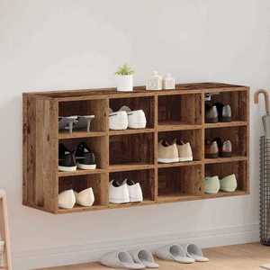 vidaXL Dulap pentru pantofi Lemn Vechi 103 x 30 x 51 cm Lemn compozit imagine