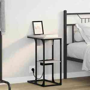 vidaXL Noptieră sonoma gri 41.5 x 26 x 60.5 cm Lemn compozit imagine