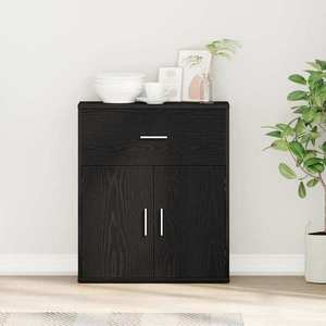 vidaXL Bufet cu sertar Stejar negru 60 x 31 x 70 cm Lemn compozit imagine