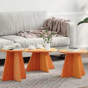 vidaXL Masă de cafea 3 pcs Maro ceruit 49 x 49 x 30 cm imagine