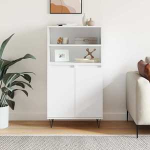 vidaXL Bufet înalt, alb, 60x36x110 cm, lemn prelucrat imagine