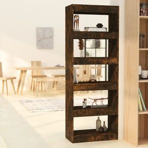 vidaXL Bibliotecă/Separator stejar afumat 60x30x166 cm, lemn prelucrat imagine