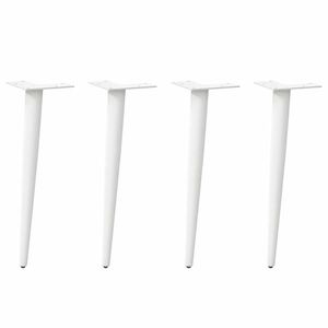 vidaXL Picioare pentru măsuță de cafea, formă conică, 4 buc., alb, 42-43 cm, oțel imagine