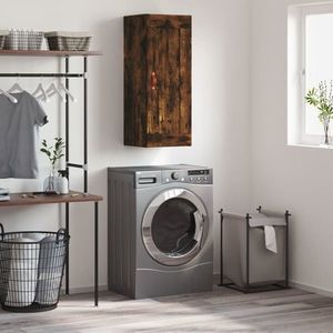 vidaXL Dulap de perete, stejar fumuriu, 34, 5x34x90 cm, lemn prelucrat imagine