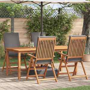 vidaXL Scaun pentru Grădină cu pernă 4 pcs Maro 57 x 71.5 x 104cm imagine