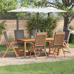 vidaXL Scaun pentru Grădină cu pernă 6 pcs Maro 57 x 71.5 x 104cm imagine