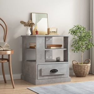 vidaXL Masă laterală, gri beton, 50x50x60 cm, lemn prelucrat imagine