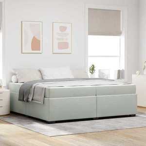 vidaXL Cadru de pat cu saltea Gri deschis 200 x 200 cm Catifea imagine