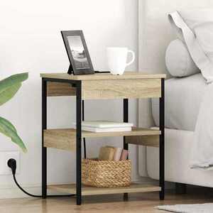 vidaXL Dulap de noapte 2 pcs Stejar sonoma Lemn compozit imagine