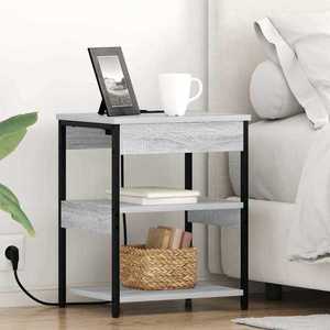 vidaXL Dulap de noapte sonoma gri Lemn compozit imagine