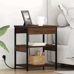 vidaXL Dulap de noapte 2 pcs Stejar brun Lemn compozit imagine