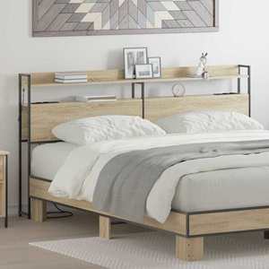 vidaXL Tăblie cap cu raft Stejar sonoma 200 cm Lemn compozit imagine