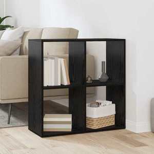 vidaXL Dulap pentru cărți Negru 69, 5 x 29 x 69, 5 cm Lemn compozit imagine