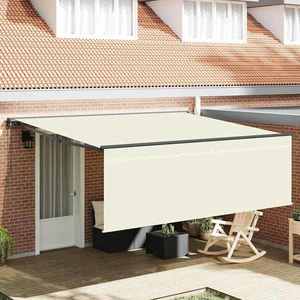vidaXL Cortina Retractabilă Manual Crem 400 × 300 cm țesătură imagine