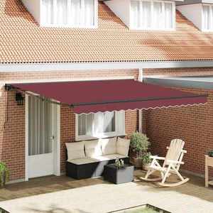 vidaXL Cortina Retractabilă Manual Roșu Burgund 400x300 cm țesătură imagine
