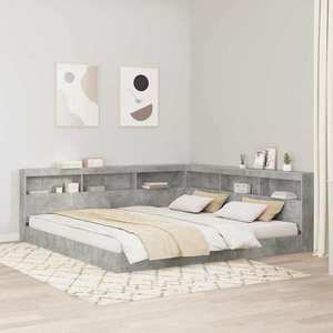 vidaXL Tăblie de depozitare cu raft Gri din beton 200 cm Lemn compozit imagine