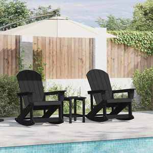 vidaXL Fotolii Adirondack Marmite 2 pcs Negru HDPE imagine
