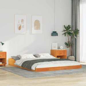 vidaXL Cadru de pat Maroniu cerat 150 x 200 cm Lemn de pin masiv imagine